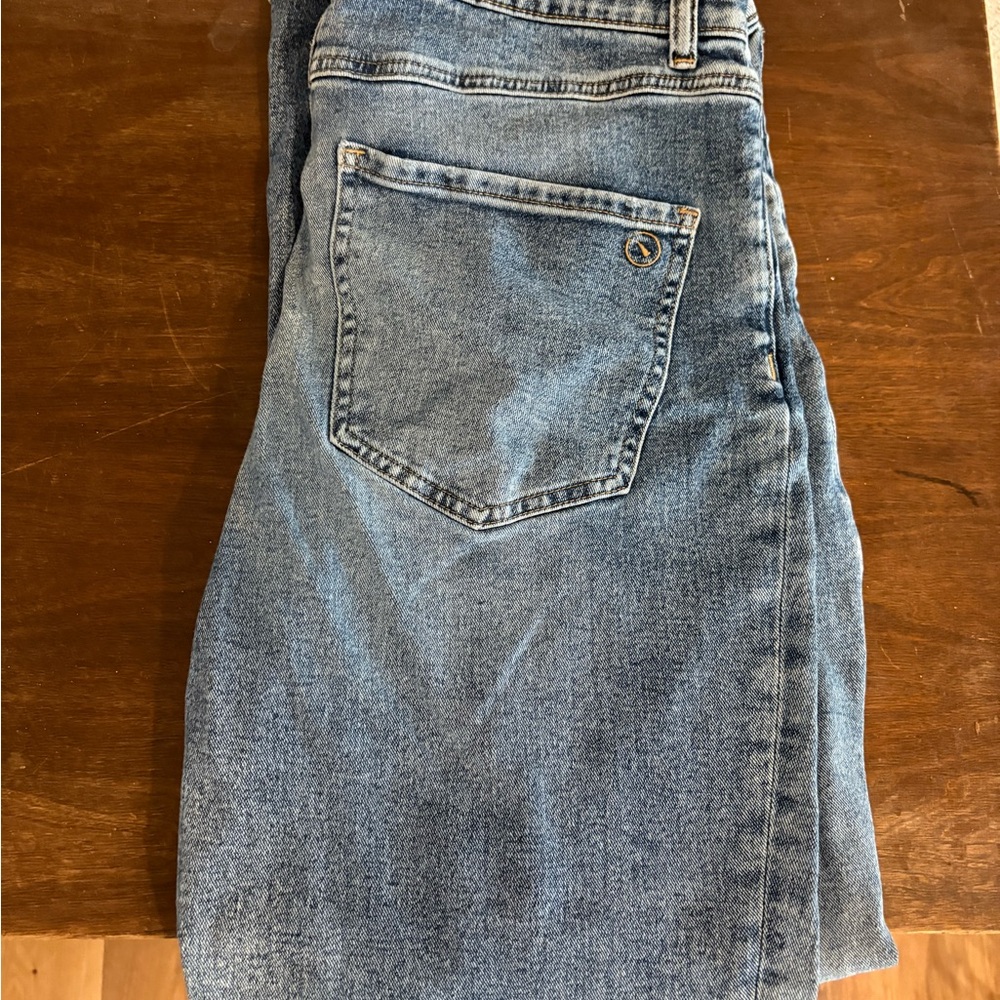 UpWest Classic High Waisted Straight Leg Blue Denim Jeans size 12